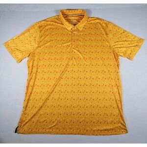 Golf Gentry Performance  Polo Golf Shirt Mens 3XL Golf Club/Balls All Over Print